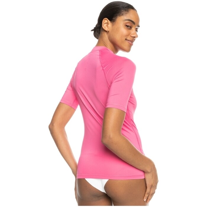 2024 Roxy Frauen Wholehearted Short Sleeve Lycra Weste ERJWR03548 - Shocking Pink